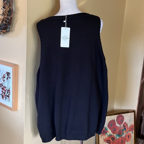 YES/NO Size XLarge Oversized VNeck Cotton Vest 1-Pocket LagenLook Slouch $98 NEW - Picture 5 of 10